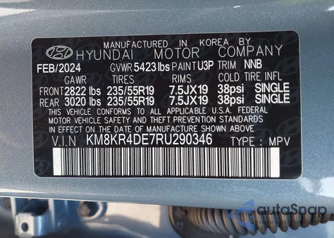2024 Hyundai Ioniq 5 Limited z USA, uszkodzony, nr VIN KM8KR4DE7RU290346